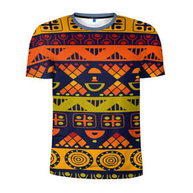 Мужская футболка 3D спортивная с принтом Африканские символы в Новосибирске, 100% полиэстер с улучшенными характеристиками | приталенный силуэт, круглая горловина, широкие плечи, сужается к линии бедра | africa | pattern | африка | африканские мотивы | народы африки | национальная одежда | переплетение нитей | ткани | узор | этнический узор