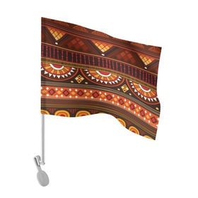 Флаг для автомобиля с принтом Узорная этника в Новосибирске, 100% полиэстер | Размер: 30*21 см | africa | pattern | африка | африканские мотивы | народы африки | национальная одежда | переплетение нитей | ткани | узор | этнический узор