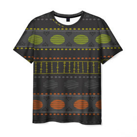 Мужская футболка 3D с принтом Стильный узор в Новосибирске, 100% полиэфир | прямой крой, круглый вырез горловины, длина до линии бедер | africa | pattern | африка | африканские мотивы | народы африки | национальная одежда | переплетение нитей | ткани | узор | этнический узор