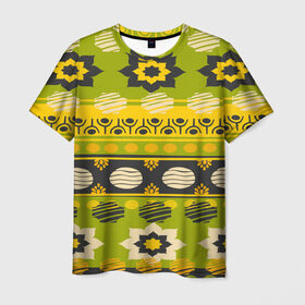 Мужская футболка 3D с принтом Узорный орнамент в Новосибирске, 100% полиэфир | прямой крой, круглый вырез горловины, длина до линии бедер | africa | pattern | африка | африканские мотивы | народы африки | национальная одежда | переплетение нитей | ткани | узор | этнический узор
