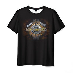 Мужская футболка 3D с принтом Amon Amarth #9 в Новосибирске, 100% полиэфир | прямой крой, круглый вырез горловины, длина до линии бедер | amart | amarth | amon | death | hegg | johan | metal | music | viking | амарз | амарс | амарт | амон | викинг | дет | дэт | йохан | метал | металл | хег | хегг