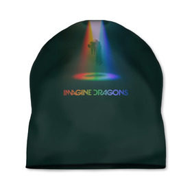 Шапка 3D с принтом Imagine Dragons Light в Новосибирске, 100% полиэстер | универсальный размер, печать по всей поверхности изделия | demons | evolve | mirrors | radioactive | драконы | космос | музыка | нло | ночь | поп | радуга | рок | свет