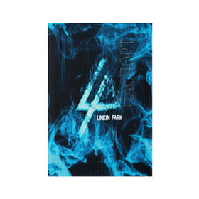Обложка для паспорта матовая кожа с принтом Linkin Park синий дым в Новосибирске, натуральная матовая кожа | размер 19,3 х 13,7 см; прозрачные пластиковые крепления | альтернативный рок | линкин парк