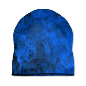 Шапка 3D с принтом Синий дым в Новосибирске, 100% полиэстер | универсальный размер, печать по всей поверхности изделия | Тематика изображения на принте: fire | flame | in fire | smoke | в огне | дым | огненный | огонь | текстуры