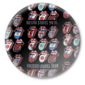 Значок с принтом The Rolling Stones в Новосибирске,  металл | круглая форма, металлическая застежка в виде булавки | англия | аргентина | блюз рок | канада | мик джаггер | музыка | песни | психоделический рок | ритм н блюз | рок | рок н ролл | ролинг | рот | стоун | стоунз | сша | флаг | язык | япония