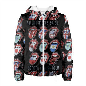 Женская куртка 3D с принтом The Rolling Stones в Новосибирске, ткань верха — 100% полиэстер, подклад — флис | прямой крой, подол и капюшон оформлены резинкой с фиксаторами, два кармана без застежек по бокам, один большой потайной карман на груди. Карман на груди застегивается на липучку | англия | аргентина | блюз рок | канада | мик джаггер | музыка | песни | психоделический рок | ритм н блюз | рок | рок н ролл | ролинг | рот | стоун | стоунз | сша | флаг | язык | япония