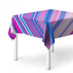 Скатерть 3D с принтом Фиолетовые полоски в Новосибирске, 100% полиэстер (ткань не мнется и не растягивается) | Размер: 150*150 см | полоски | текстура | узор | фиолетовый