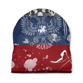 Шапка 3D с принтом Триколор и герб в Новосибирске, 100% полиэстер | универсальный размер, печать по всей поверхности изделия | герб | орел | россия | триколор | флаг | я русский