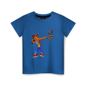 Детская футболка хлопок с принтом Crash dab в Новосибирске, 100% хлопок | круглый вырез горловины, полуприлегающий силуэт, длина до линии бедер | crash bandicoot