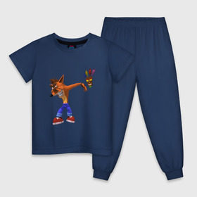 Детская пижама хлопок с принтом Crash dab в Новосибирске, 100% хлопок |  брюки и футболка прямого кроя, без карманов, на брюках мягкая резинка на поясе и по низу штанин
 | Тематика изображения на принте: crash bandicoot