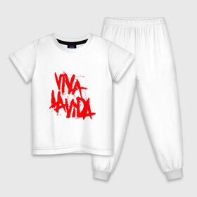 Детская пижама хлопок с принтом Viva La Vida в Новосибирске, 100% хлопок |  брюки и футболка прямого кроя, без карманов, на брюках мягкая резинка на поясе и по низу штанин
 | Тематика изображения на принте: coldplay