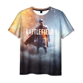 Мужская футболка 3D с принтом Battlefield One в Новосибирске, 100% полиэфир | прямой крой, круглый вырез горловины, длина до линии бедер | battlefield 1 | battlefield one | dice | ea | electronic arts | frostbite | tm | батлфилд 1