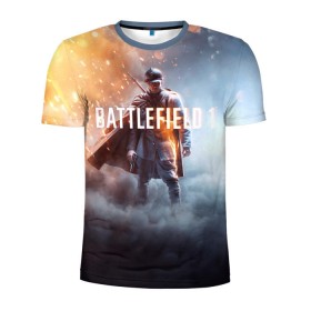 Мужская футболка 3D спортивная с принтом Battlefield One в Новосибирске, 100% полиэстер с улучшенными характеристиками | приталенный силуэт, круглая горловина, широкие плечи, сужается к линии бедра | battlefield 1 | battlefield one | dice | ea | electronic arts | frostbite | tm | батлфилд 1