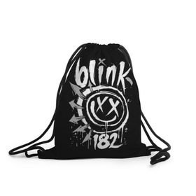 Рюкзак-мешок 3D с принтом Blink-182 в Новосибирске, 100% полиэстер | плотность ткани — 200 г/м2, размер — 35 х 45 см; лямки — толстые шнурки, застежка на шнуровке, без карманов и подкладки | blink | california | pop | punk | rock | группа | калифорния | панк | рок