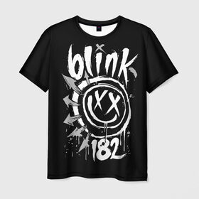 Мужская футболка 3D с принтом Blink-182 в Новосибирске, 100% полиэфир | прямой крой, круглый вырез горловины, длина до линии бедер | Тематика изображения на принте: blink | california | pop | punk | rock | группа | калифорния | панк | рок
