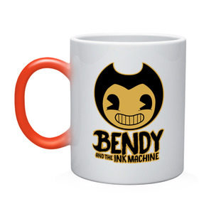 Кружка хамелеон с принтом Bendy and the ink machine (9) в Новосибирске, керамика | меняет цвет при нагревании, емкость 330 мл | bendy | bendy and the ink machine | horror | ink | machine | trend