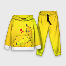 Детский костюм 3D (с толстовкой) с принтом Just Banana (Yellow) в Новосибирске,  |  | banana | банан | желтый | оранжевый | фрукты