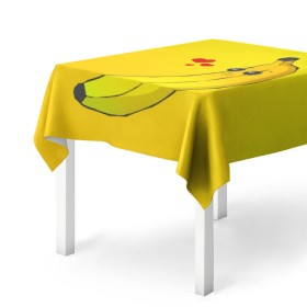 Скатерть 3D с принтом Just Banana (Yellow) в Новосибирске, 100% полиэстер (ткань не мнется и не растягивается) | Размер: 150*150 см | banana | банан | желтый | оранжевый | фрукты