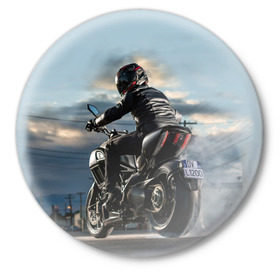 Значок с принтом Ducati в Новосибирске,  металл | круглая форма, металлическая застежка в виде булавки | Тематика изображения на принте: bike | ducati | harley | honda | moto | suzuki | yamaha | байк | мотоцикл | спорт