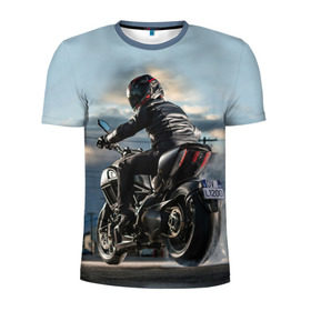 Мужская футболка 3D спортивная с принтом Ducati в Новосибирске, 100% полиэстер с улучшенными характеристиками | приталенный силуэт, круглая горловина, широкие плечи, сужается к линии бедра | bike | ducati | harley | honda | moto | suzuki | yamaha | байк | мотоцикл | спорт