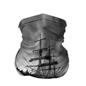 Бандана-труба 3D с принтом Пиратский флот России в Новосибирске, 100% полиэстер, ткань с особыми свойствами — Activecool | плотность 150‒180 г/м2; хорошо тянется, но сохраняет форму | Тематика изображения на принте: вмф | вода | корабль | мачта | мичман | море | мореман | моряк | небо | облака | океан | пират | пиратство | серый | черно белый
