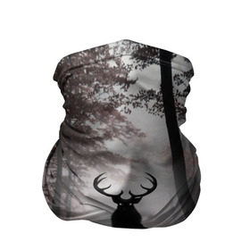Бандана-труба 3D с принтом Лес / Олень в тумане в Новосибирске, 100% полиэстер, ткань с особыми свойствами — Activecool | плотность 150‒180 г/м2; хорошо тянется, но сохраняет форму | абстракция | арт | глаза | девушка | деревья | животное | животные | лес | листья | лучшие | ночь | олень | пейзаж | природа | туман | хеллоуин