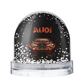 Снежный шар с принтом AUDI в огоне в Новосибирске, Пластик | Изображение внутри шара печатается на глянцевой фотобумаге с двух сторон | авто | ауди | машина | огонь | пламя