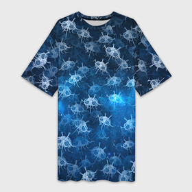 Платье-футболка 3D с принтом Летающие макаронные монстры в Новосибирске,  |  | галактикаб паттерн | звезды | космос | лапша | лмм | мем | пастафарианство | спагетти | тефтели | фрикадельки