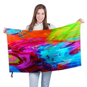 Флаг 3D с принтом Tie-dye в Новосибирске, 100% полиэстер | плотность ткани — 95 г/м2, размер — 67 х 109 см. Принт наносится с одной стороны | abstraction | color | spray | tie dye | абстракция | акварель | живопись | искусство | краски | текстуры | цветные краски | яркие цвета