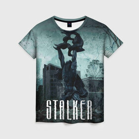 Женская футболка 3D с принтом Stalker в Новосибирске, 100% полиэфир ( синтетическое хлопкоподобное полотно) | прямой крой, круглый вырез горловины, длина до линии бедер | stalker | сталкер