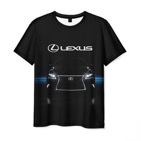Мужская футболка 3D с принтом Lexus в Новосибирске, 100% полиэфир | прямой крой, круглый вырез горловины, длина до линии бедер | Тематика изображения на принте: auto | lexus | sport | toyota | автомобиль | внедорожник | машина | спорт