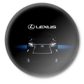 Значок с принтом Lexus в Новосибирске,  металл | круглая форма, металлическая застежка в виде булавки | auto | lexus | sport | toyota | автомобиль | внедорожник | машина | спорт