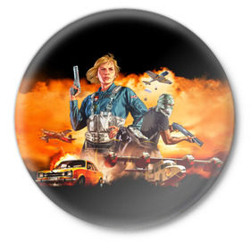 Значок с принтом GTA 5 Online: SMUGGLER’S RUN в Новосибирске,  металл | круглая форма, металлическая застежка в виде булавки | auto | dead | grand | red | redemption | rockstar | smugglers | theft | гта | контрабандисты | рокстар