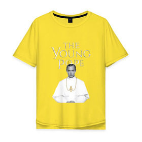 Мужская футболка хлопок Oversize с принтом Молодой Папа | The Young Pope в Новосибирске, 100% хлопок | свободный крой, круглый ворот, “спинка” длиннее передней части | the young pope | джуд лоу | молодой папа
