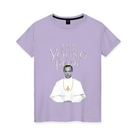 Женская футболка хлопок с принтом Молодой Папа | The Young Pope в Новосибирске, 100% хлопок | прямой крой, круглый вырез горловины, длина до линии бедер, слегка спущенное плечо | the young pope | джуд лоу | молодой папа