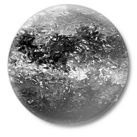 Значок с принтом Чёрно белый цвет в Новосибирске,  металл | круглая форма, металлическая застежка в виде булавки | abstraction | color | spray | tie dye | абстракция | акварель | живопись | искусство | краски | текстуры