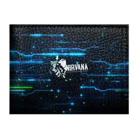 Обложка для студенческого билета с принтом Схема Nirvana (Курт Кобейн) в Новосибирске, натуральная кожа | Размер: 11*8 см; Печать на всей внешней стороне | Тематика изображения на принте: kurt cobain | микросхема | нирвана | плата