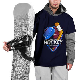 Накидка на куртку 3D с принтом Hockey в Новосибирске, 100% полиэстер |  | Тематика изображения на принте: bandy | hockey | клюшка | коньки | лед | спорт | хоккей