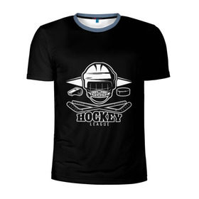 Мужская футболка 3D спортивная с принтом Hockey! в Новосибирске, 100% полиэстер с улучшенными характеристиками | приталенный силуэт, круглая горловина, широкие плечи, сужается к линии бедра | bandy | hockey | клюшка | коньки | лед | спорт | хоккей