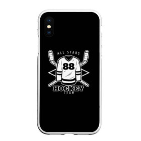 Чехол для iPhone XS Max матовый с принтом Hockey Team в Новосибирске, Силикон | Область печати: задняя сторона чехла, без боковых панелей | bandy | hockey | клюшка | коньки | лед | спорт | хоккей