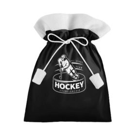 Подарочный 3D мешок с принтом Championship Hockey! в Новосибирске, 100% полиэстер | Размер: 29*39 см | bandy | hockey | клюшка | коньки | лед | спорт | хоккей