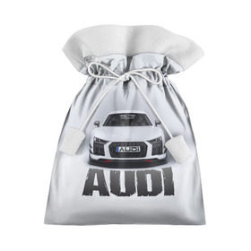 Подарочный 3D мешок с принтом Audi серебро в Новосибирске, 100% полиэстер | Размер: 29*39 см | ауди | машина