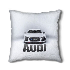 Подушка 3D с принтом Audi серебро в Новосибирске, наволочка – 100% полиэстер, наполнитель – холлофайбер (легкий наполнитель, не вызывает аллергию). | состоит из подушки и наволочки. Наволочка на молнии, легко снимается для стирки | ауди | машина