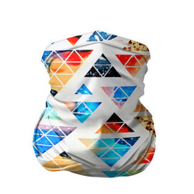 Бандана-труба 3D с принтом Космические треугольники в Новосибирске, 100% полиэстер, ткань с особыми свойствами — Activecool | плотность 150‒180 г/м2; хорошо тянется, но сохраняет форму | звёзды | космос | краска | треугольники