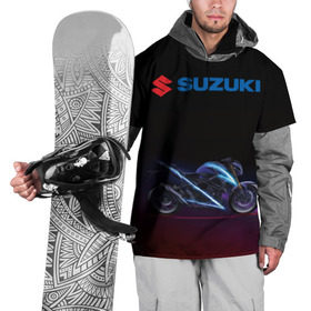 Накидка на куртку 3D с принтом Suzuki в Новосибирске, 100% полиэстер |  | Тематика изображения на принте: suzuki | байк | мотик | мото | мотоцикл | спортбайк | сузуки