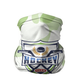 Бандана-труба 3D с принтом Live hockey в Новосибирске, 100% полиэстер, ткань с особыми свойствами — Activecool | плотность 150‒180 г/м2; хорошо тянется, но сохраняет форму | Тематика изображения на принте: зеленый | игра | камуфляж | хоккей