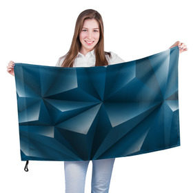 Флаг 3D с принтом 3d triangles в Новосибирске, 100% полиэстер | плотность ткани — 95 г/м2, размер — 67 х 109 см. Принт наносится с одной стороны | 