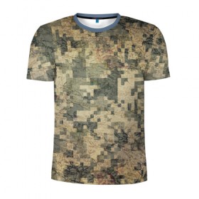 Мужская футболка 3D спортивная с принтом Khaki 2 в Новосибирске, 100% полиэстер с улучшенными характеристиками | приталенный силуэт, круглая горловина, широкие плечи, сужается к линии бедра | армейская | военная | камуфляж | хаки