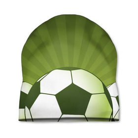 Шапка 3D с принтом Футбол без границ в Новосибирске, 100% полиэстер | универсальный размер, печать по всей поверхности изделия | зеленый | игра | мяч | поле