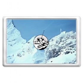 Магнит 45*70 с принтом Лыжный спорт в Новосибирске, Пластик | Размер: 78*52 мм; Размер печати: 70*45 | Тематика изображения на принте: ski patrol | sport | возвышение | возвышенность | гора | горка | национальный парк | облака | склон | снег | спорт | холм